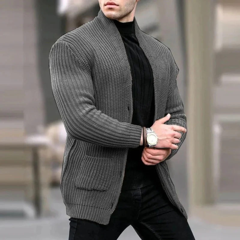 Aaron – Men's Long Sleeve Jacket with Button Closure and Front Pockets - Image 10
