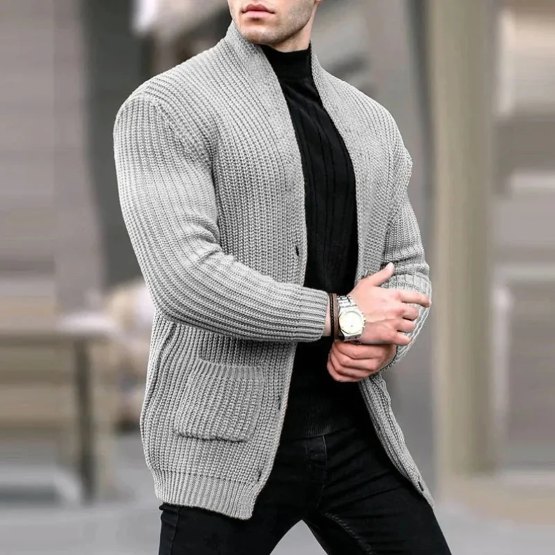 Aaron – Men's Long Sleeve Jacket with Button Closure and Front Pockets - Image 11