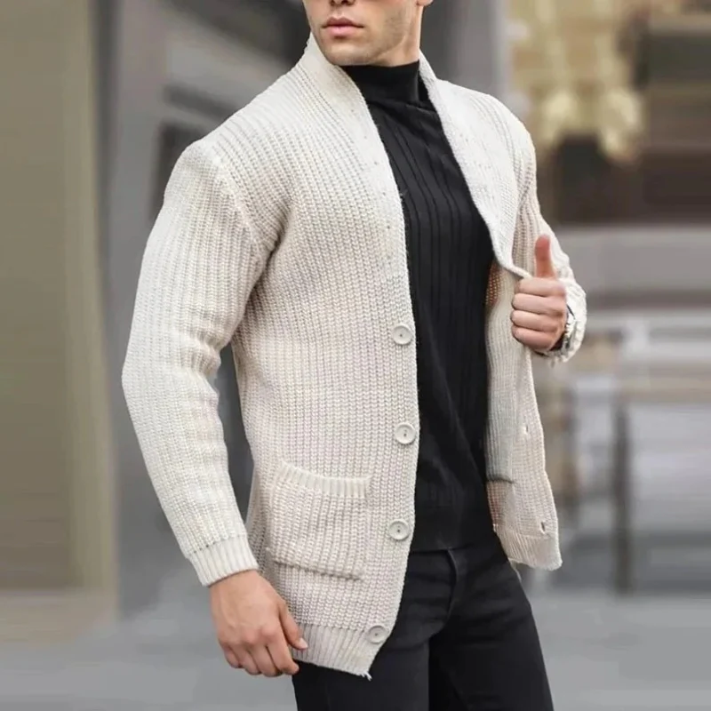 Aaron – Men's Long Sleeve Jacket with Button Closure and Front Pockets - Image 12