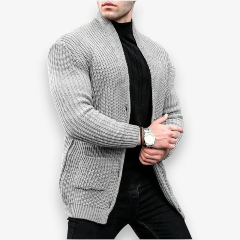 Aaron – Men's Long Sleeve Jacket with Button Closure and Front Pockets - Image 3