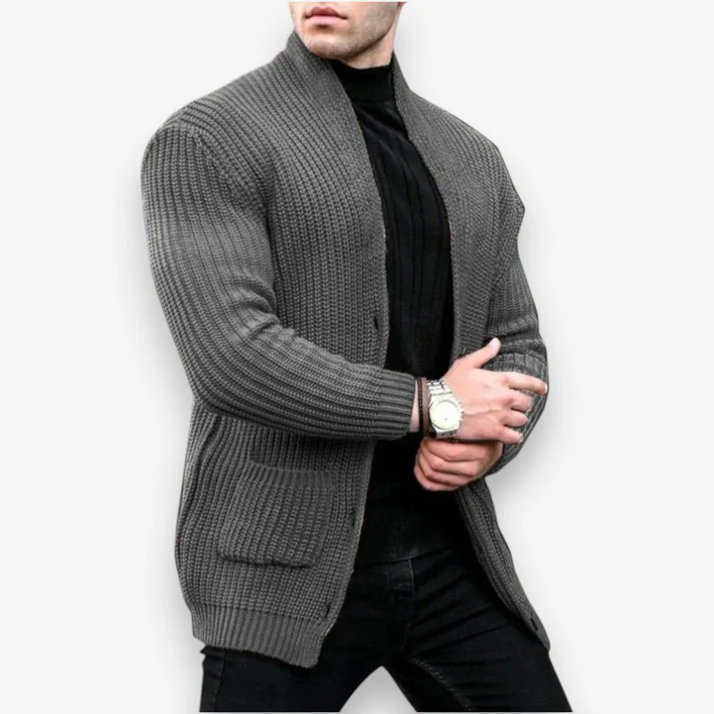 Aaron – Men's Long Sleeve Jacket with Button Closure and Front Pockets - Image 4