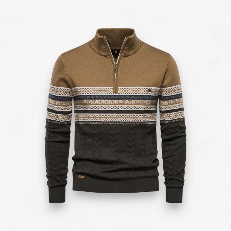 Adam – Long-Sleeved Printed Sweater with Stand-Up Collar - Image 3