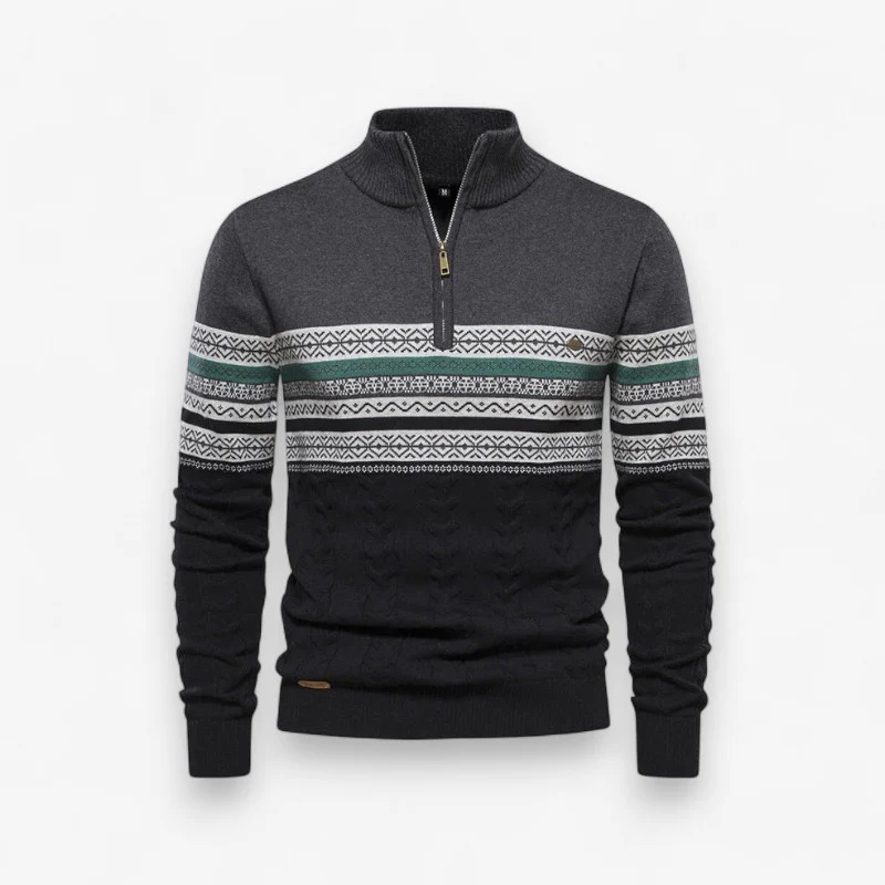Adam – Long-Sleeved Printed Sweater with Stand-Up Collar - Image 4