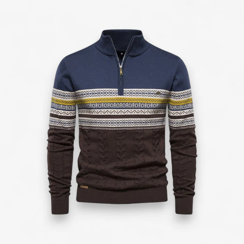 Adam – Long-Sleeved Printed Sweater with Stand-Up Collar - Image 5