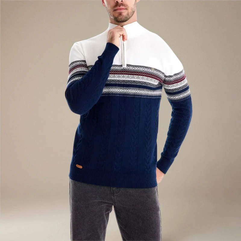 Adam – Long-Sleeved Printed Sweater with Stand-Up Collar - Image 6