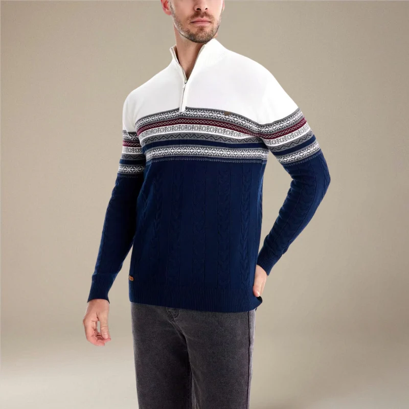 Adam – Long-Sleeved Printed Sweater with Stand-Up Collar - Image 7