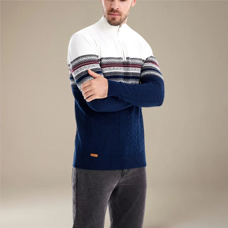 Adam – Long-Sleeved Printed Sweater with Stand-Up Collar - Image 9