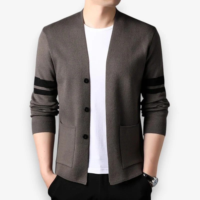 Adrian – Men's Long Sleeve Sweater with Button Closure and Pocket - Image 4