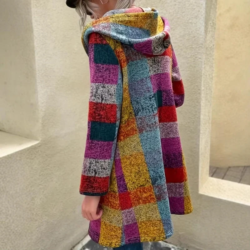 Alina – Hooded Coat with Long Sleeves and Pockets - Image 3