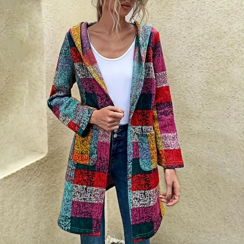 Alina – Hooded Coat with Long Sleeves and Pockets - Image 4
