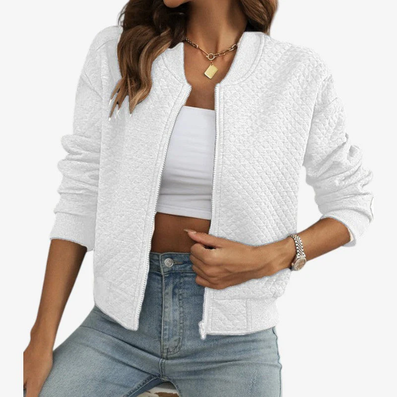 Alina – Long Sleeve Jacket with Crew Neck and Zip Closure - Image 3