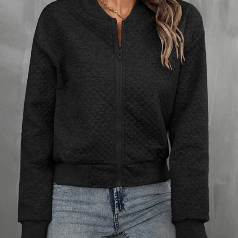 Alina – Long Sleeve Jacket with Crew Neck and Zip Closure - Image 4