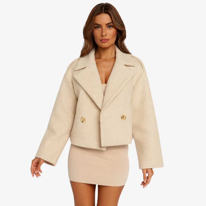 Alina – Long Jacket with Buttons and Notched Collar - Image 3