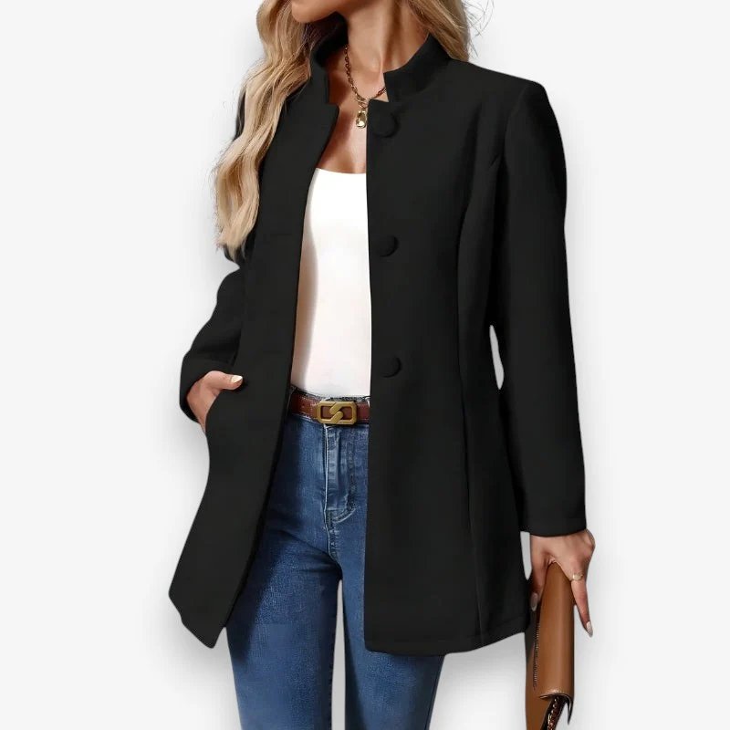 Amelia – Women's Long Sleeve Jacket with Button Closure - Image 3