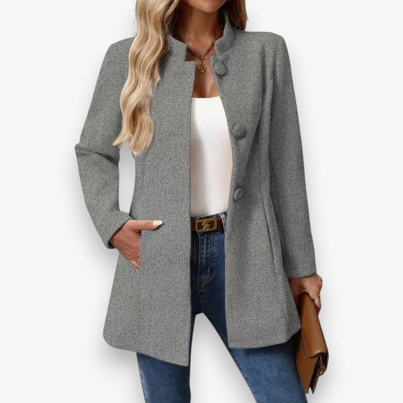 Amelia – Women's Long Sleeve Jacket with Button Closure - Image 4