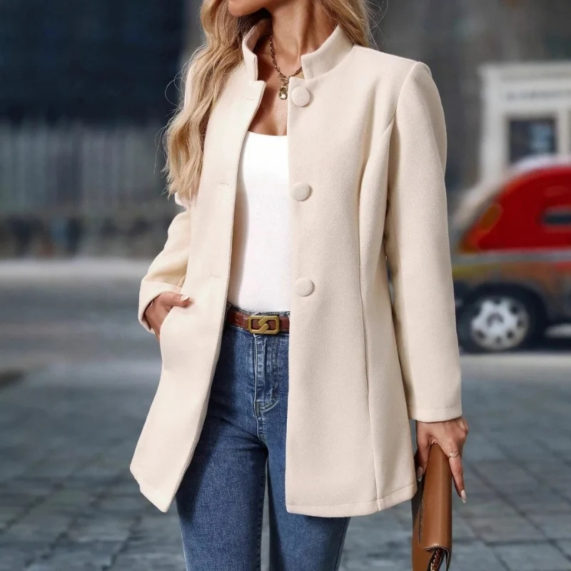 Amelia – Women's Long Sleeve Jacket with Button Closure - Image 6