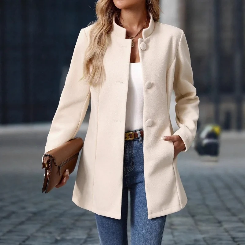 Amelia – Women's Long Sleeve Jacket with Button Closure - Image 7