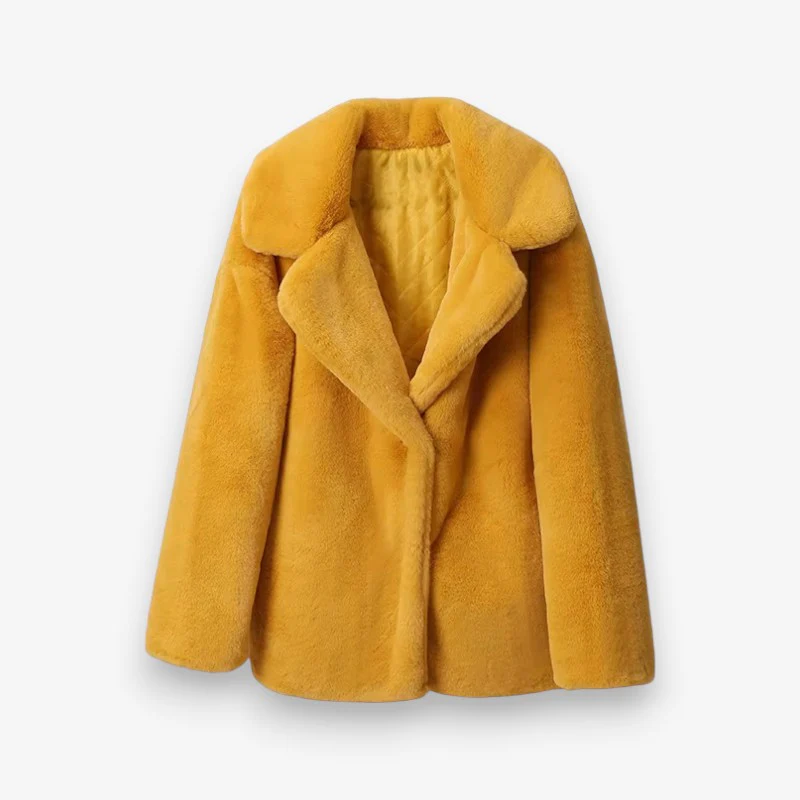 Amelie – Fleece-Lined Jacket with Lapel Collar and Pockets - Image 4