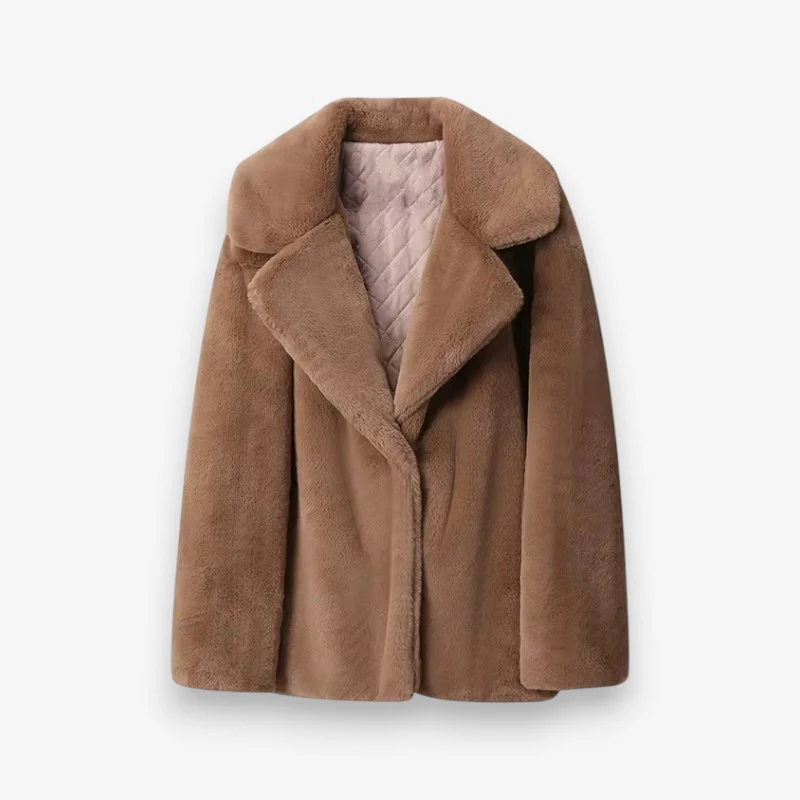 Amelie – Fleece-Lined Jacket with Lapel Collar and Pockets - Image 5