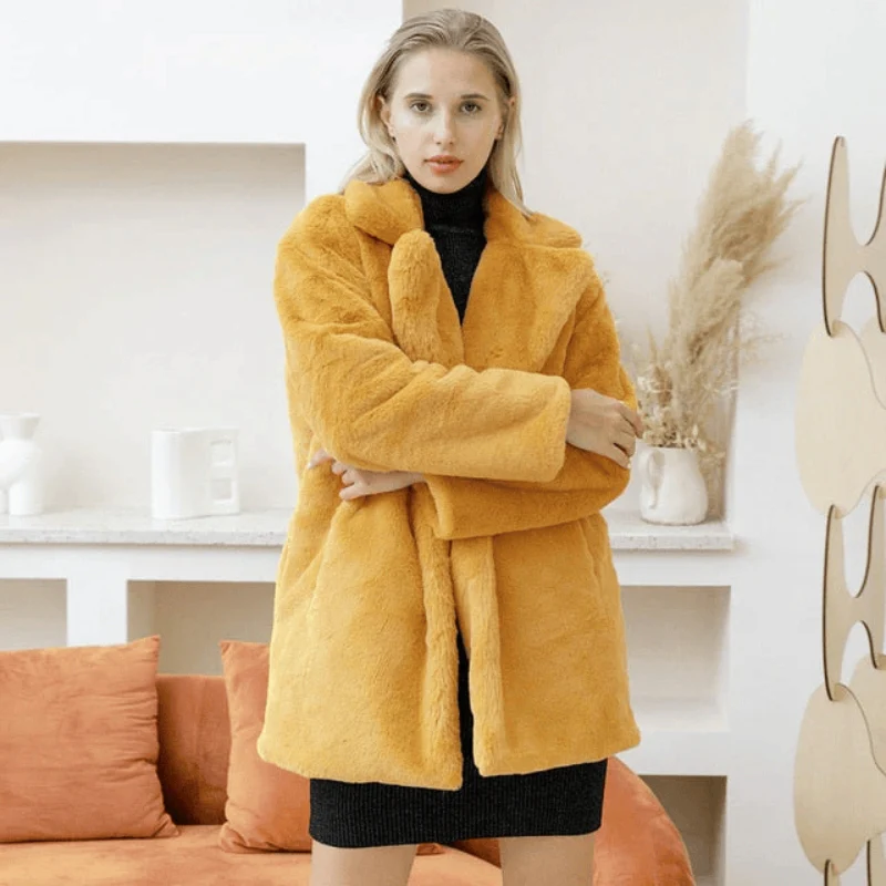 Amelie – Fleece-Lined Jacket with Lapel Collar and Pockets - Image 9