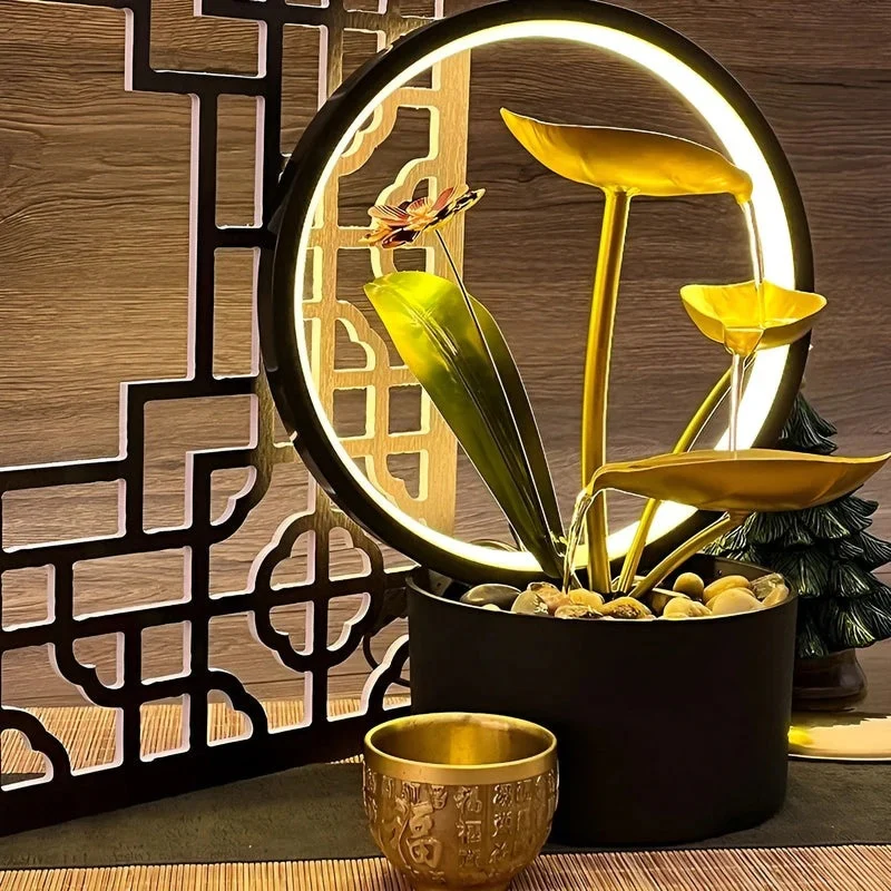 AquaLume – Table lamp with a flowing water fountain - Image 4