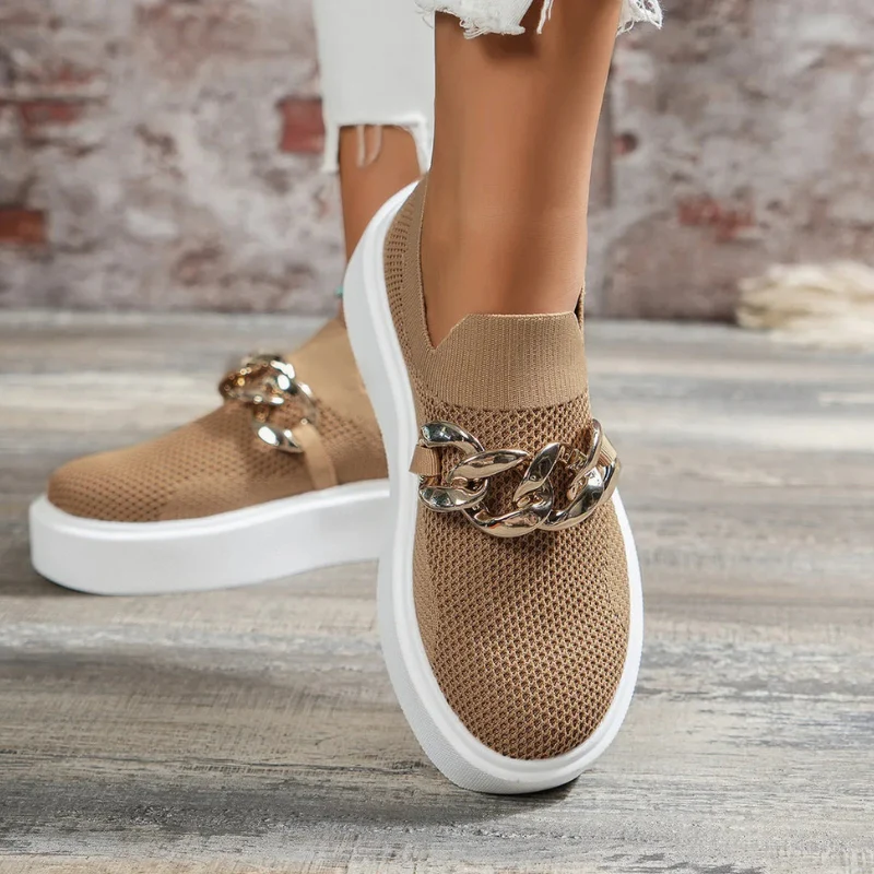 Aria – Round Toe Shoes with Zigzag Decorative Design - Image 10