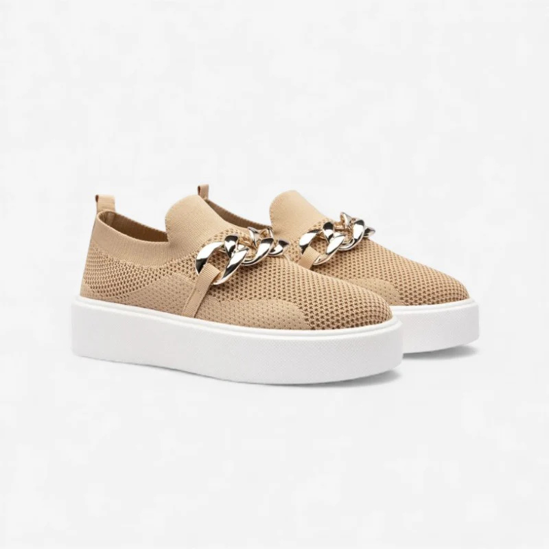 Aria – Round Toe Shoes with Zigzag Decorative Design - Image 3