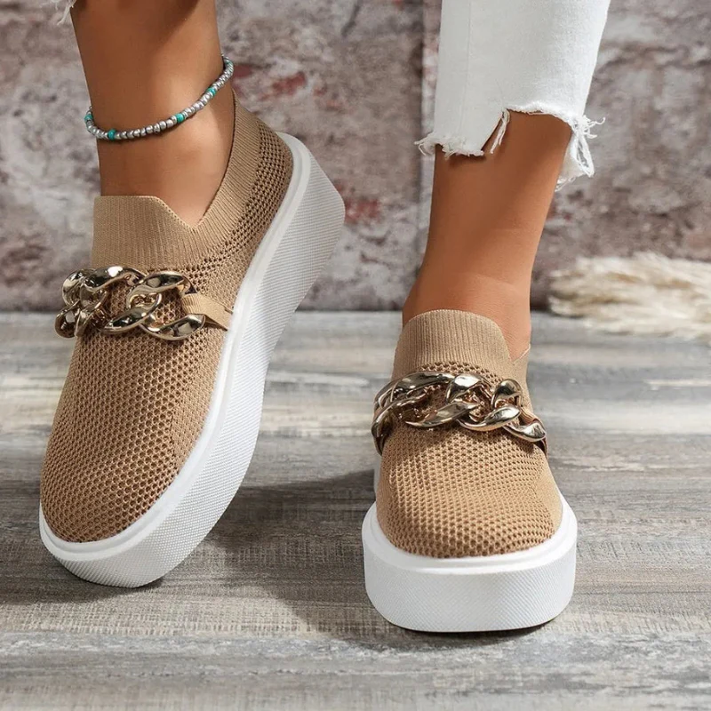 Aria – Round Toe Shoes with Zigzag Decorative Design - Image 4