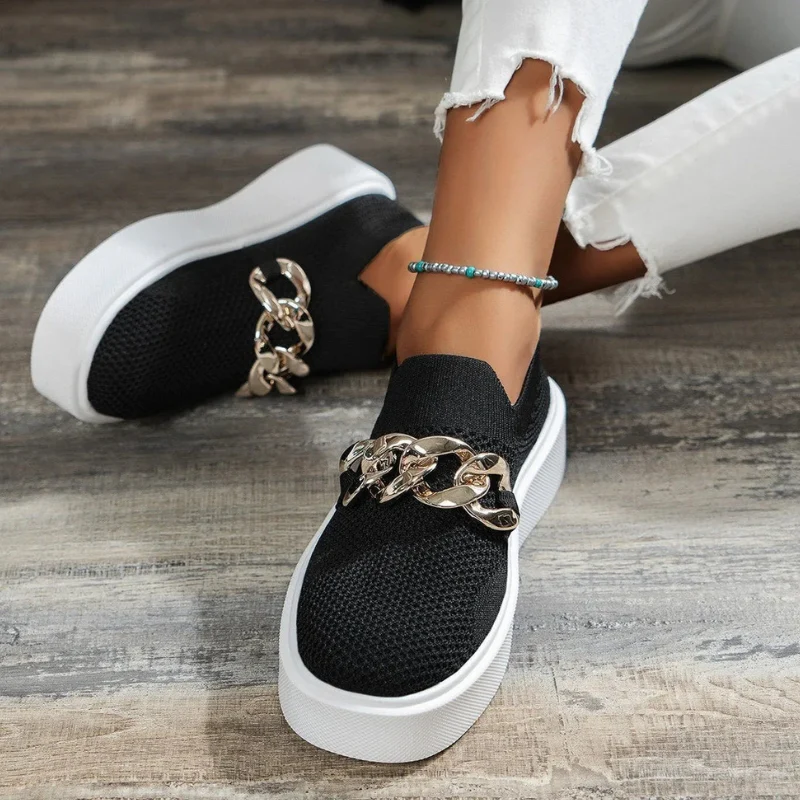 Aria – Round Toe Shoes with Zigzag Decorative Design - Image 7
