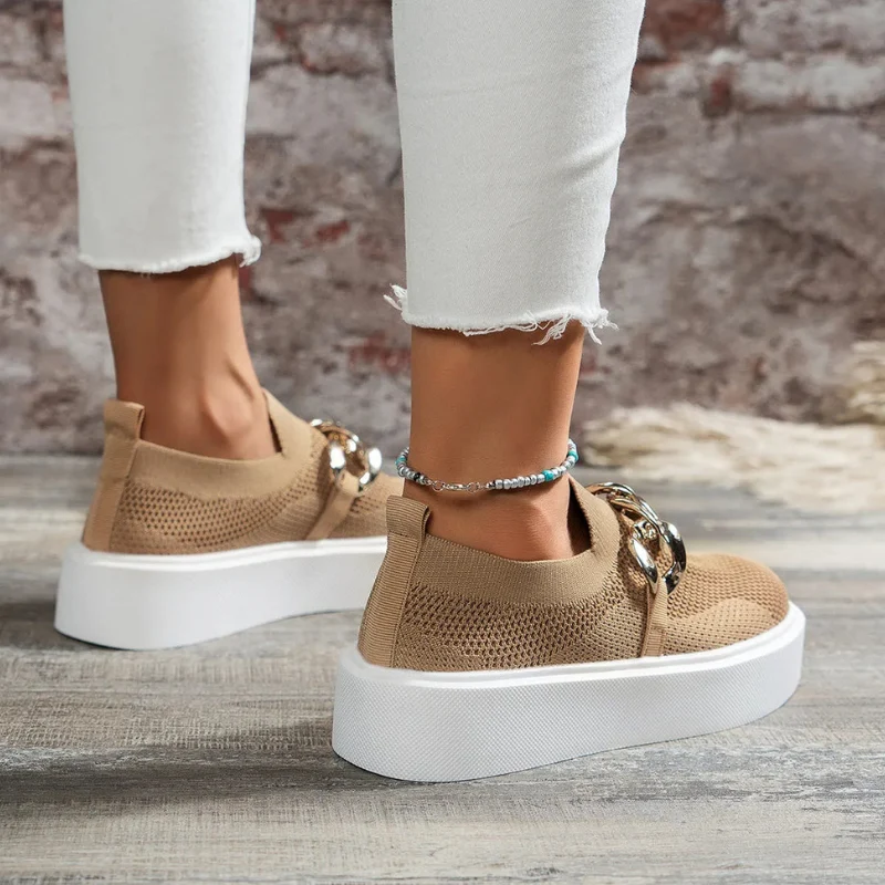 Aria – Round Toe Shoes with Zigzag Decorative Design - Image 8