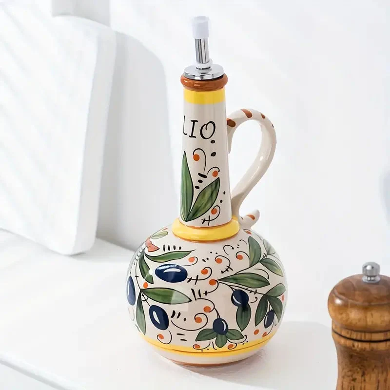 AromaPour – Oil Dispenser Bottle with Flower Pattern and Handle - Image 2