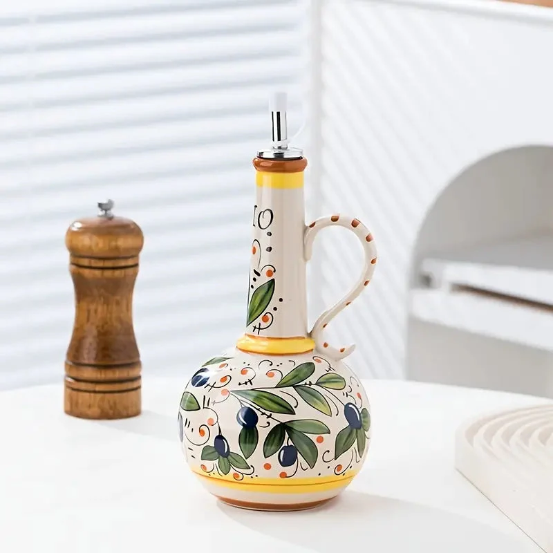 AromaPour – Oil Dispenser Bottle with Flower Pattern and Handle - Image 3