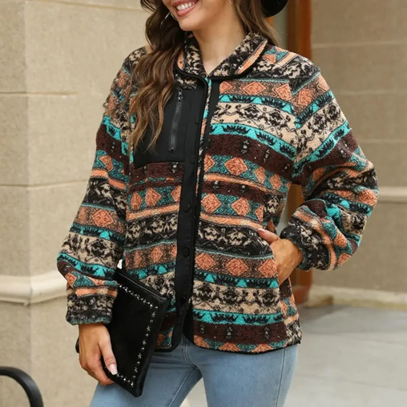 Ava – Long Sleeve Jacket With Zipper Pocket And Button Closure - Image 5