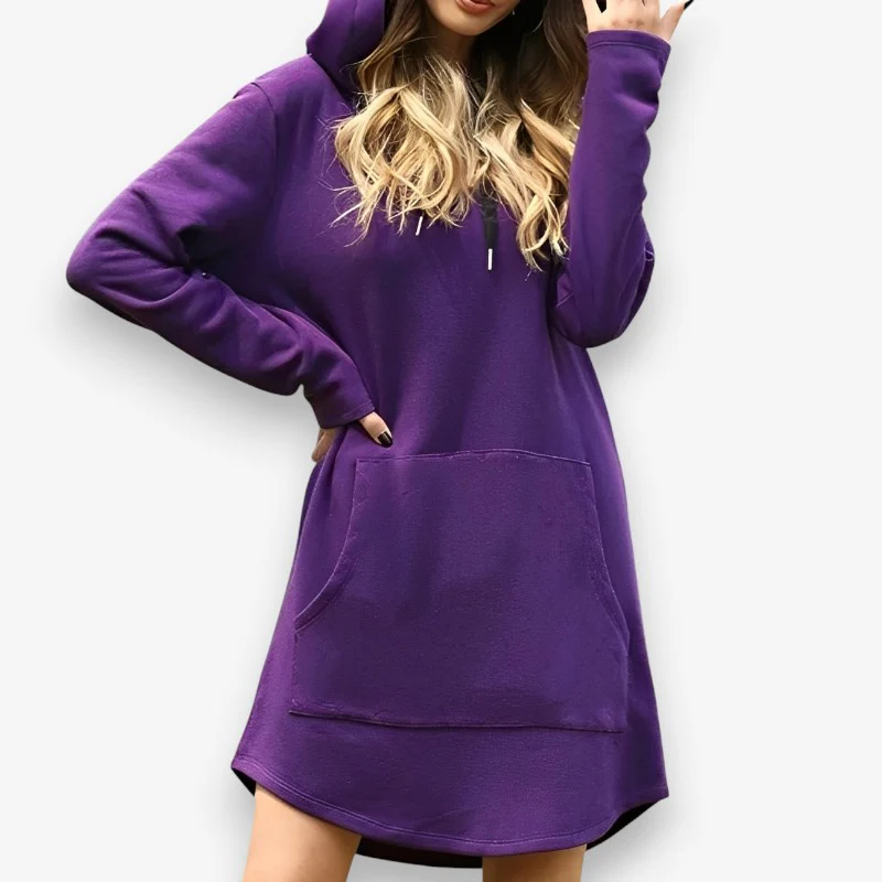 Ava – Long Sleeve Sweater with Hoodie and Pocket - Image 5