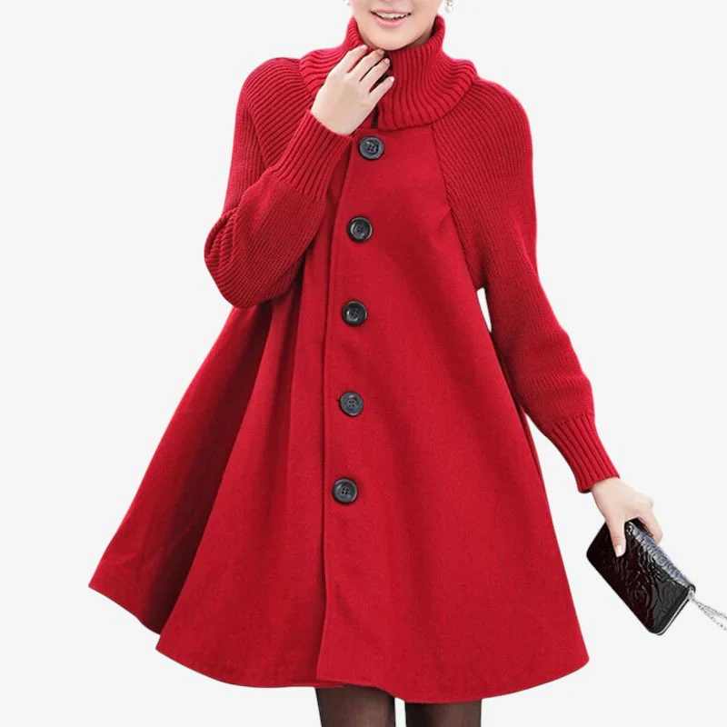Avero – Mid-Length Coat with Buttons and Side Pockets - Image 3