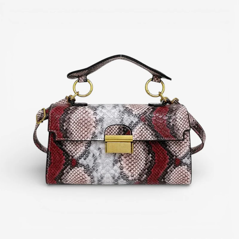 Bella – Handbag with Adjustable Shoulder Strap & Snake Print - Image 3