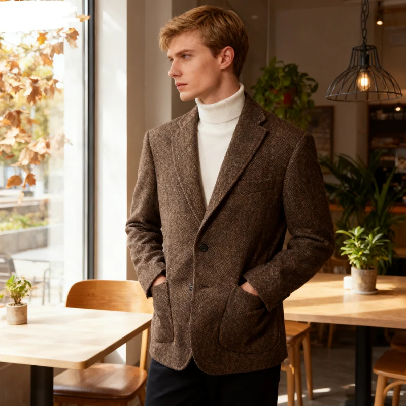 Ben – Men's Jacket with Turned-Down Collar & Front Pocket - Image 3