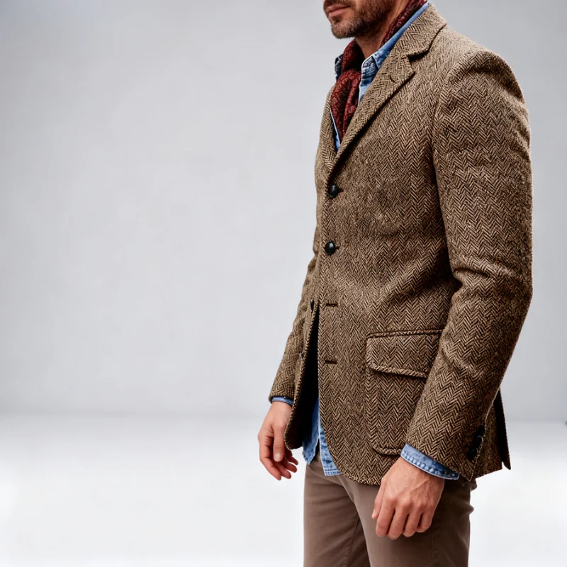 Ben – Men's Jacket with Turned-Down Collar & Front Pocket - Image 5