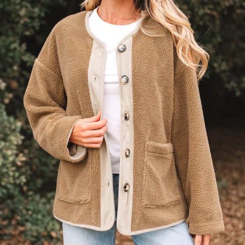 Bethany – Women's jacket with round neck & button closure - Image 4