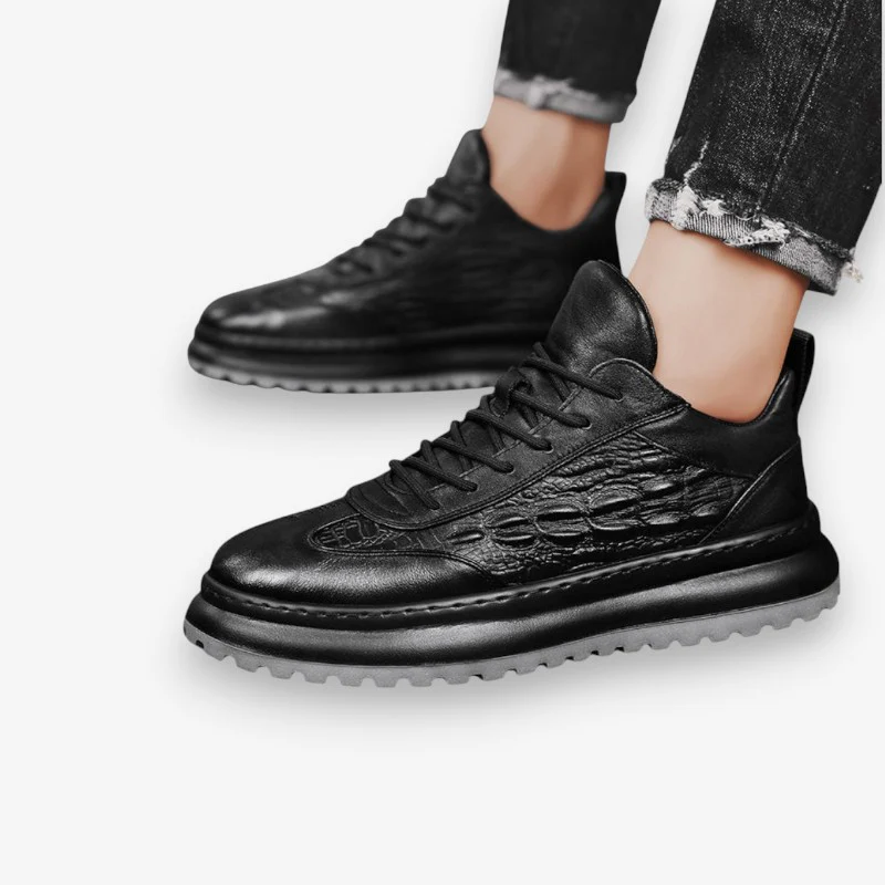 Blake – Laced Sneakers with crocodile print and anti-slip grip