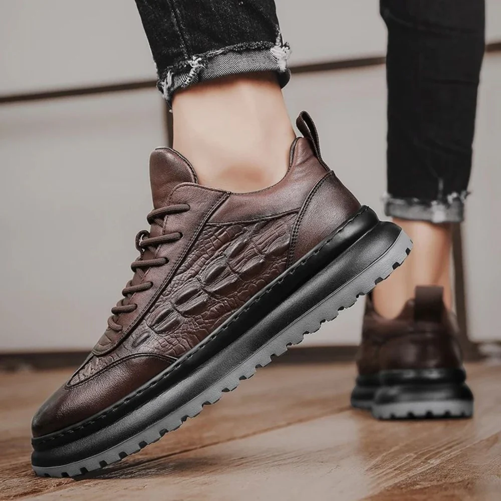Blake – Laced Sneakers with crocodile print and anti-slip grip - Image 4