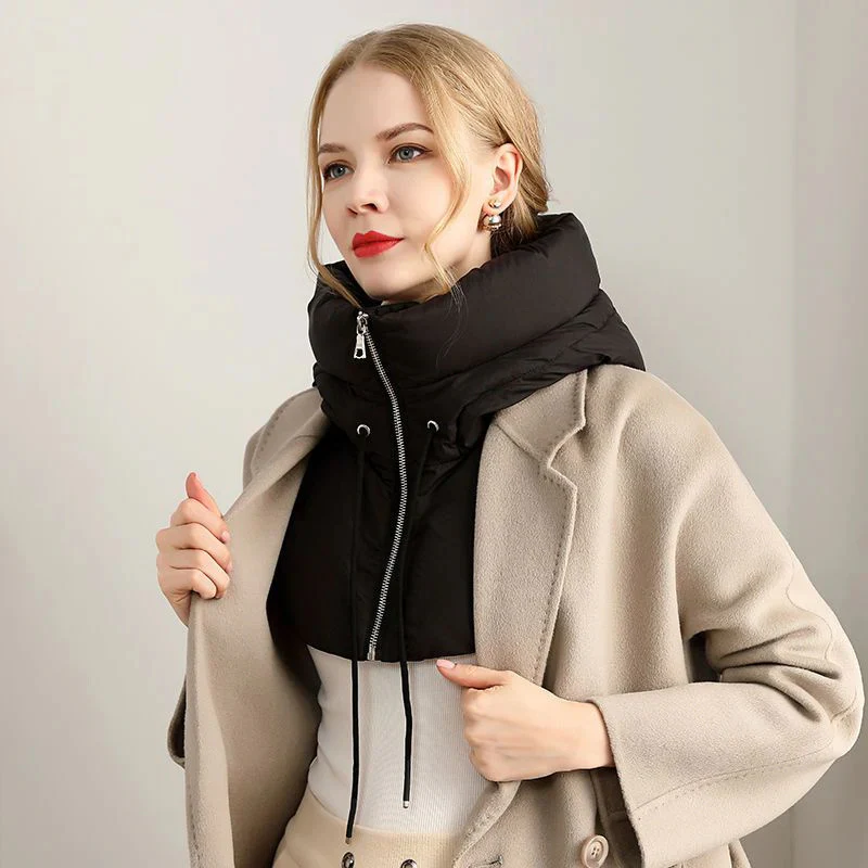 Camille – Hooded Jacket with Drawstring and Removable Neckerchief - Image 9