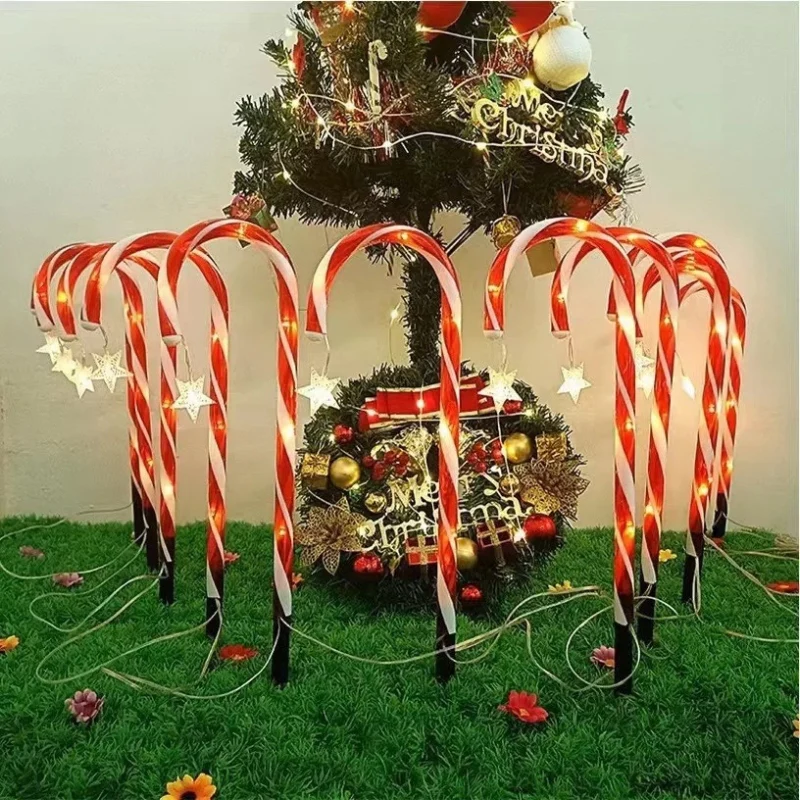 CandyGlow – LED Decorative Grass Lamp with Candy Cane Design - Image 4