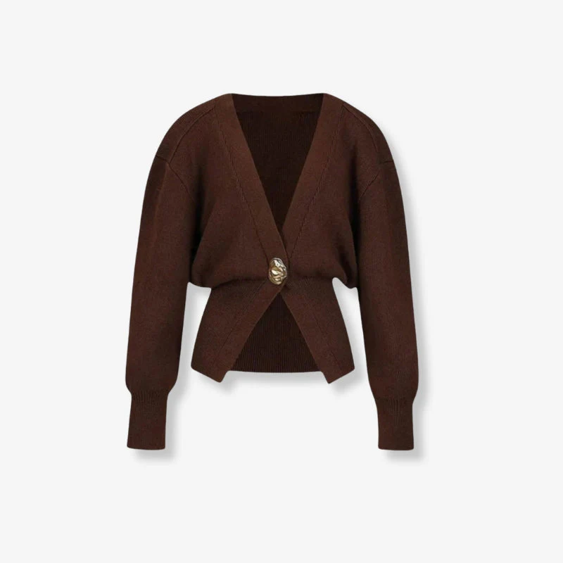 Charlotte – V-Neck Coat with Button Closure and Long Sleeves - Image 2