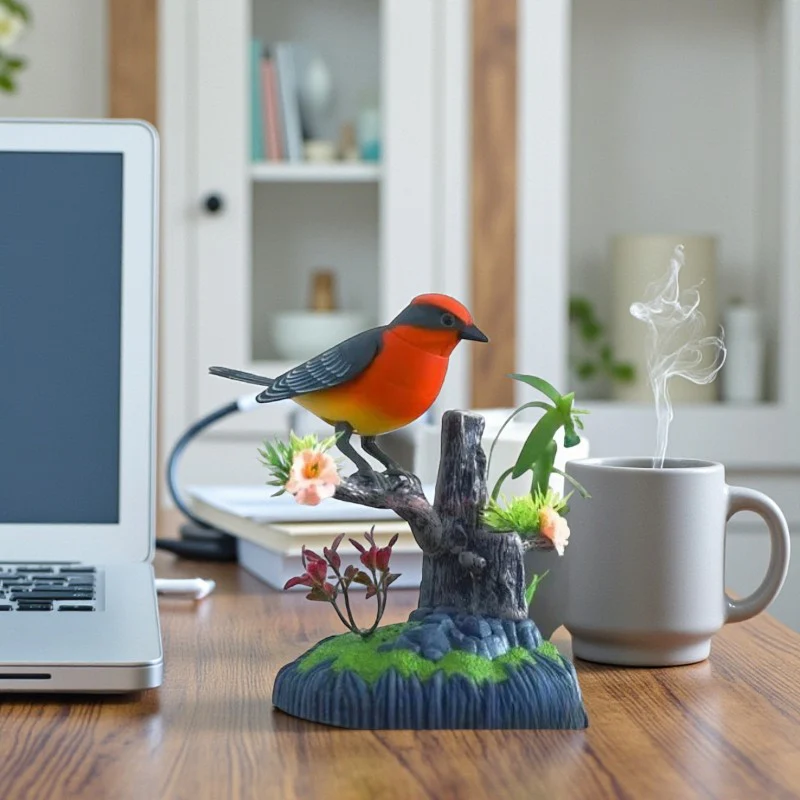 ChirpNest – Decorative Bird Toy with Round Stand and Voice Control - Image 11