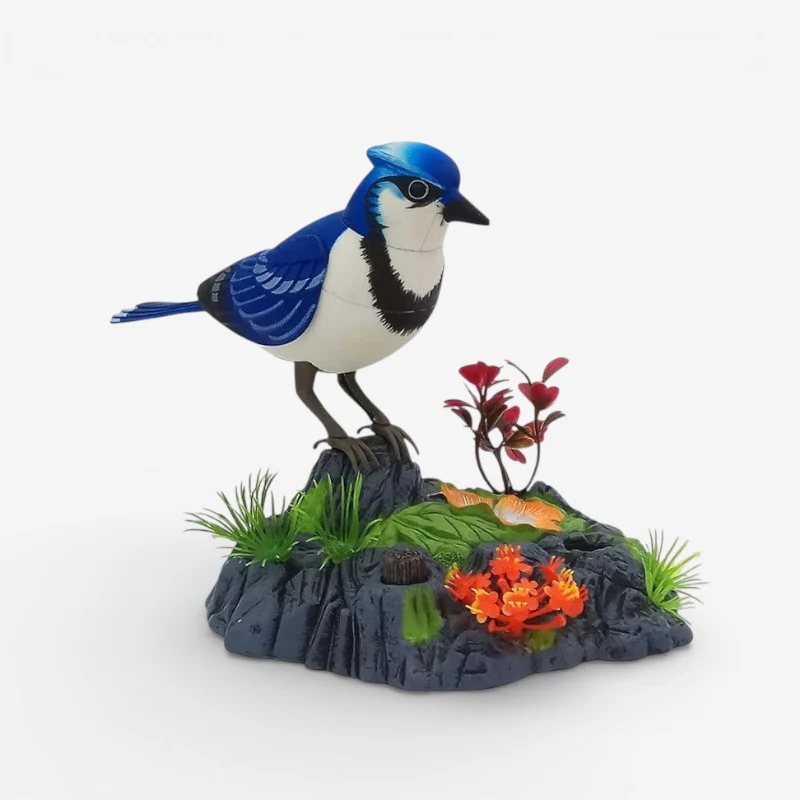 ChirpNest – Decorative Bird Toy with Round Stand and Voice Control - Image 4