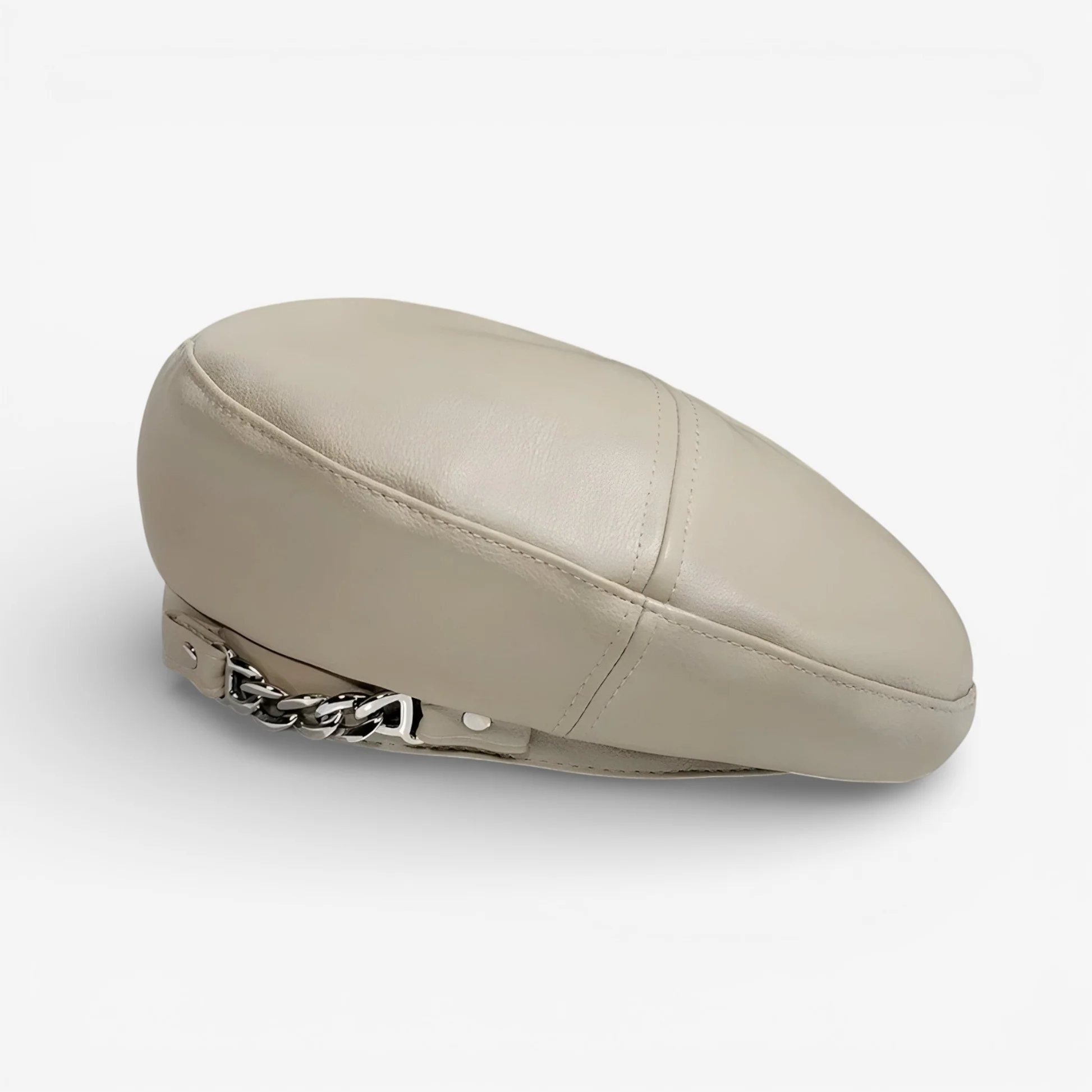 Chloe – Round Cap with Chain Buckle Detail - Image 6