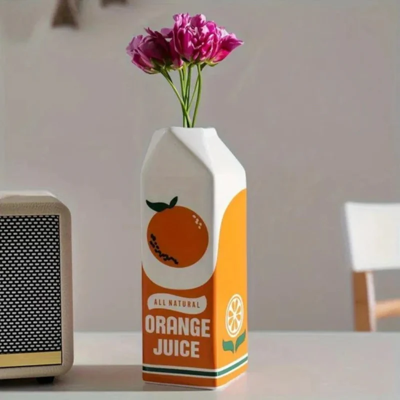 CitrusPop – Vase in Orange Juice Box Design - Image 3