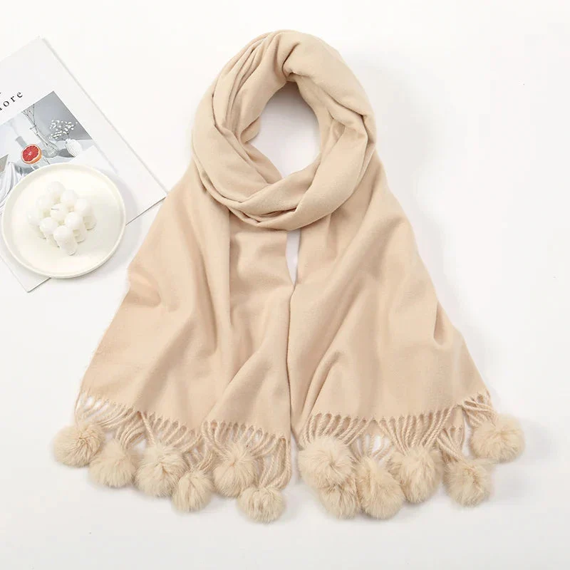 Clara – Adjustable Long Scarf with Decorative Balls - Image 10