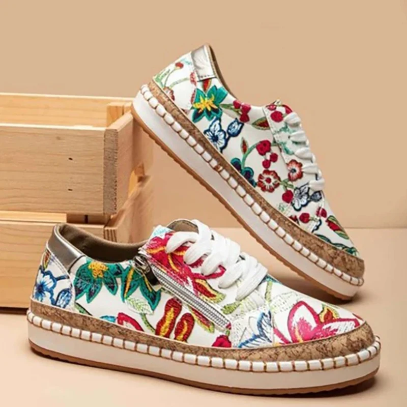 Clara – Floral Printed Loafers with Adjustable Laces - Image 5